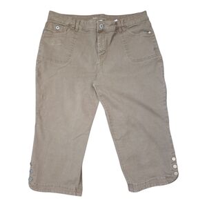 Style & Co Denim Tan Capris Split Hem Slimming Cotton Women's Size 16W